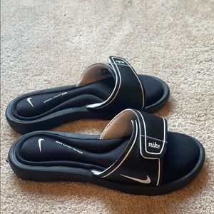 Black Velcro Nike Slides